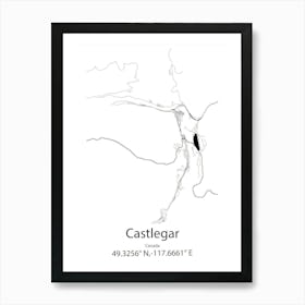 Castlegar,Canada Minimalist Map Art Print