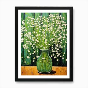 Flowers In A Vase Still Life Painting Gypsophila Babys Breath 1 Art Print