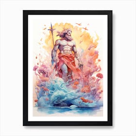 Watercolour Poseidon Art Print