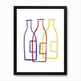 Three Bottles Of Wine Art Print