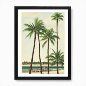 Gulfport Beach Mississippi Vintage Art Print