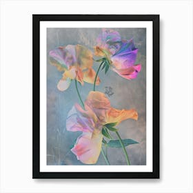 Iridescent Flower Sweet Pea 3 Art Print