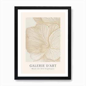 Galerie D'Art Abstract Abstract Beige Floral 4 Art Print