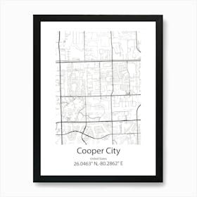 Cooper City,United States Minimalist Map Art Print