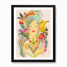 She Loves Vegan Food Art Print