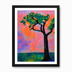 Cyprus Tree Cubist 2 Art Print