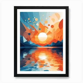 Sunset In The Mountains 26 Art Print