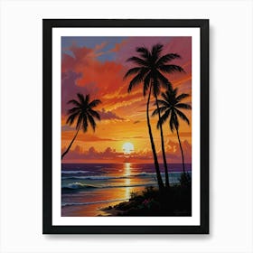 Sunset At The Beach 17 Art Print