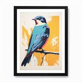 Andy Warhol Style Bird Barn Swallow 2 Art Print