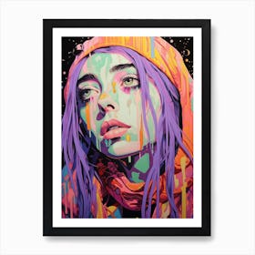 Billie Eilish Abstract Trippy 1 Affiche