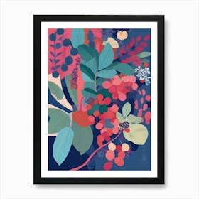 Berries And Leaves Art Print