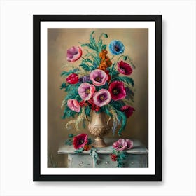 Poppies In A Vase Art Print