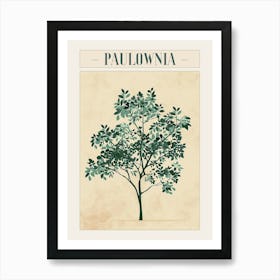 Paulownia Tree Minimal Japandi Illustration 1 Poster Art Print