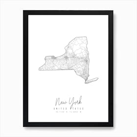 New York Minimal Street Map Art Print