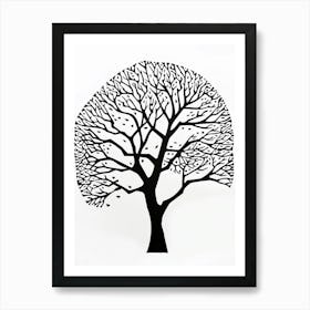 Sycamore Tree Simple Geometric Nature Stencil 2 1 Art Print