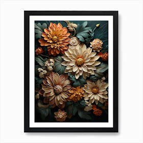 Flowers And Leaves Art Print