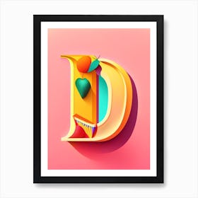 D, Letter, Alphabet Pop Art Matisse Art Print