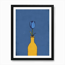 Blue Tulip In A Vase Canvas Print Art Print