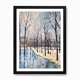 Winter City Park Painting Kensington Gardens London 1 Art Print