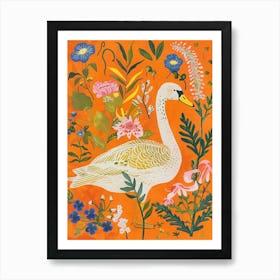 Spring Birds Swan 3 Art Print