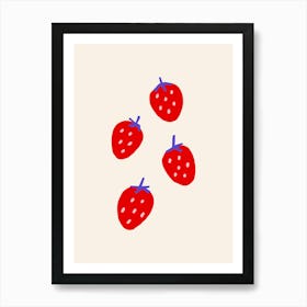 Colorful Strawberries Print Art Print