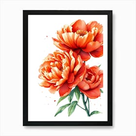 Watercolor Peonies Art Print