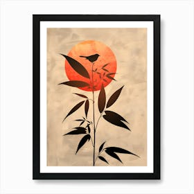 Bird Perched On A Bamboo Art Print