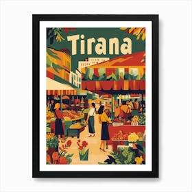 Aihrgdesign A 1970s Inspired Travel Poster For Tirana Art Print