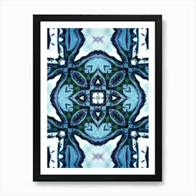Blue And White Abstract Art Print
