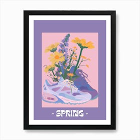 Spring Poster Retro Sneakers With Flowers 90s 5 Art Print