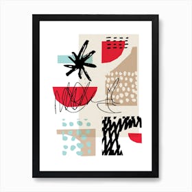 Red Shape Abstract Art Print
