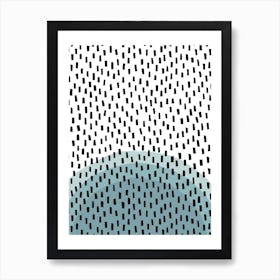 Mono Black And Blues Art Print