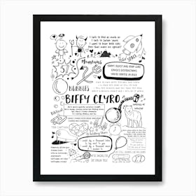 Biffy Clyro Doodle Lyrics Art Print