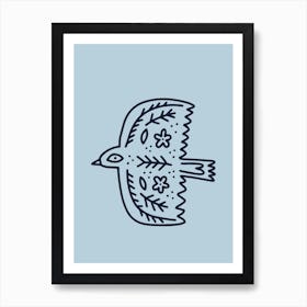 Blue Peace Bird Art Print