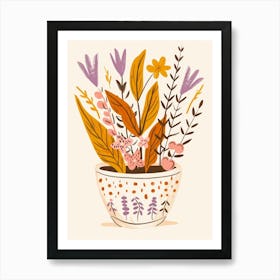 Flower Arrangement In A Pot Art Print