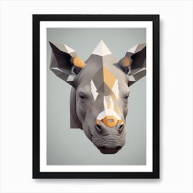 Dreamshaper V7 Rhino Head Geometric 0 Art Print