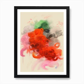 Brush Stroke Flowers Abstract 6 Art Print