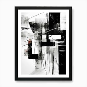 Layers Abstract Black And White 5 Art Print