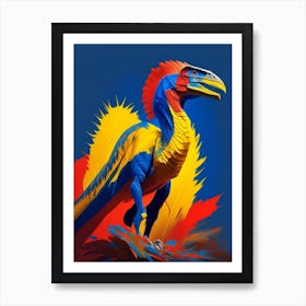 Eoraptor 1 Primary Colours Dinosaur Art Print