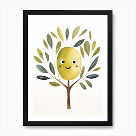 Friendly Kids Olive Art Print