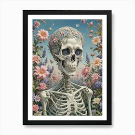 Floral Skeleton no2 Art Print