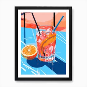 Cocktail With Orange Slice Colour Pop 2 Art Print