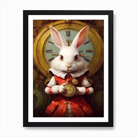 Alice In Wonderland The White Rabbit Kitsch 4 Art Print