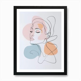 A Stunning Minimalist Drawing Of A Woman. Art Print