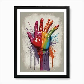 Rainbow Hand Canvas Print Art Print