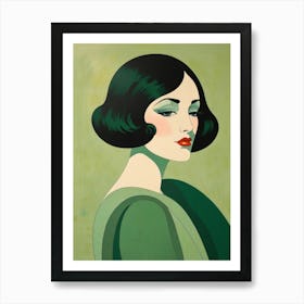 Lady In Green Art Print