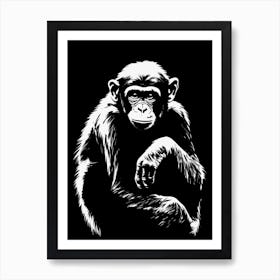 Thinker Monkey Stencil Street Art 3 Art Print