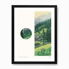 Tohoku Region Japan 3 Cut Out Travel Poster Art Print