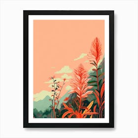 Boho Wildflower Painting Goats Beard 2 Art Print