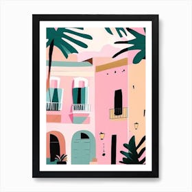 Puerto Rico Muted Pastel Tropical Destination Poster